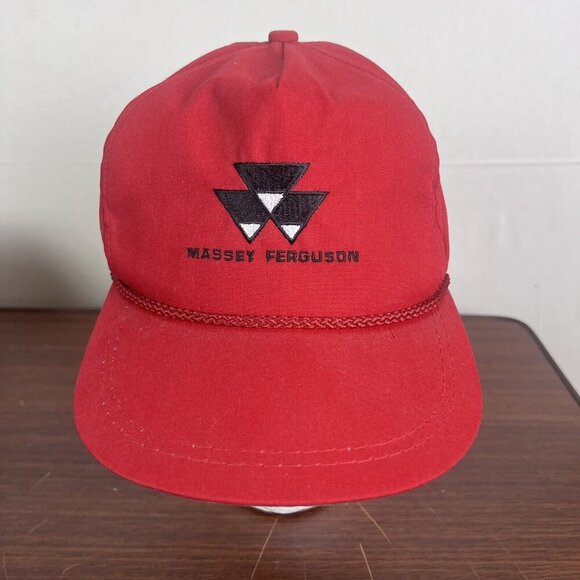 K-Products Massey Ferguson Tractor StrapBack Hat Farm Ag New Cord Embroidered - Picture 2 of 13